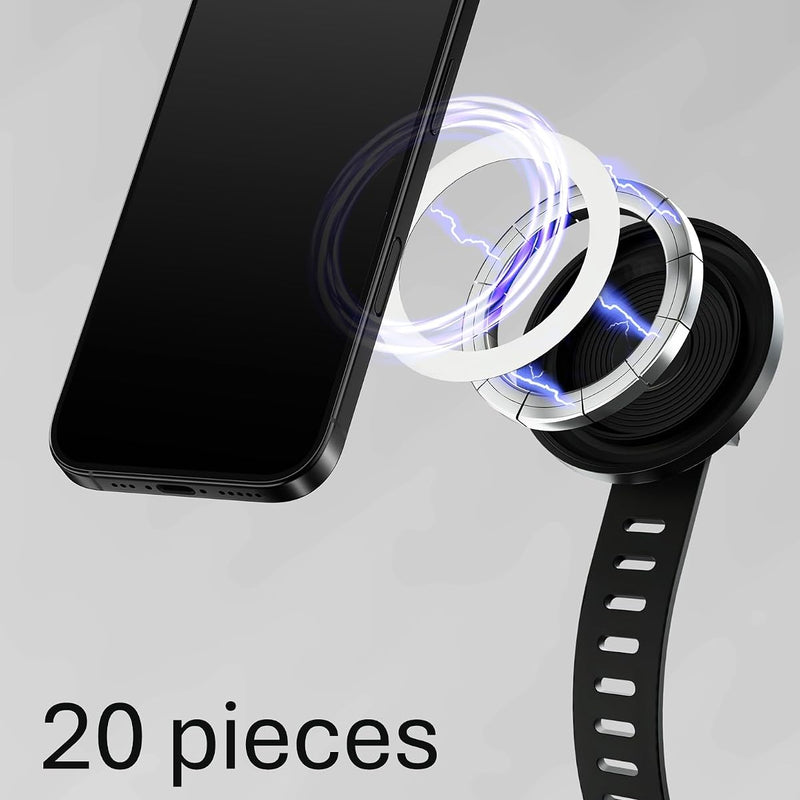 Magnetic Phone Holder for Stroller, Shopping Cart & Golf Push Cart | Handlebar Phone Mount for MagSafe | Strap with Strong Magnet for Mag Safe | Stroller Accessories for Uppababy, Nuna, Bugaboo...