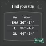 Depend Night Defense Adult Diapers, Incontinence Underwear for Men, Disposable, Overnight, Extra-Large, Grey, 20 Count, Packaging May Vary