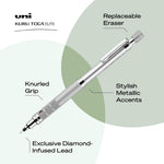 uniball Kuru Toga Elite Mechanical Pencil Starter Kit, 0.5mm, HB #2, Silver Barrel, 1 Pack