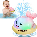 Whale Bath Toys, Toddler Pool Toys for 1 2 3 Year Old Boy, Light Up Baby Bath Toys for Kids Ages 1-3, Bathtub Fountain Water Toys for Toddlers Girl & Boy Gifts