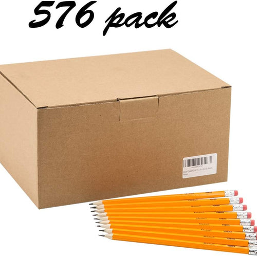 Madisi Wood-Cased #2 HB Pencils Bulk, 576 Count, Pre-sharpened | Box of Number 2 Pencils, Yellow, School Pack