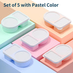 5 Pack Silicone Snack Containers with Lids, Reusable Snackle Box, 8 oz | 2 Compartments, Rainbow
