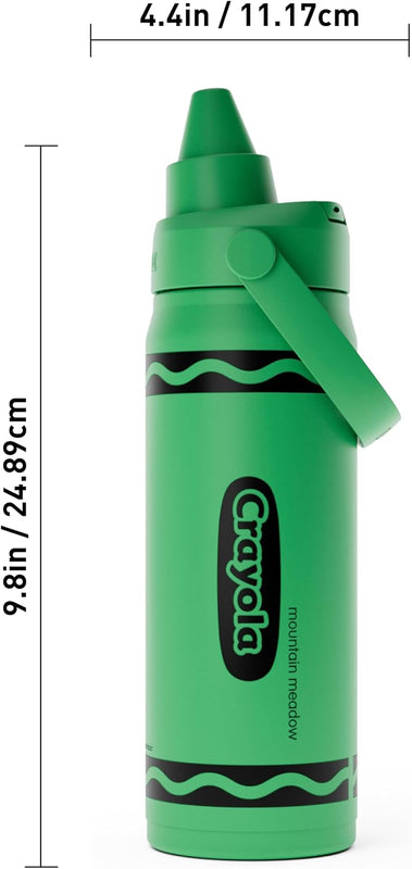CamelBak Crayola Chug Insulated Stainless Steel Water Bottle, Cold Retention Design with Spill Resistant Chug Lid for Everyday Hydration, 16oz, Mountain Meadow