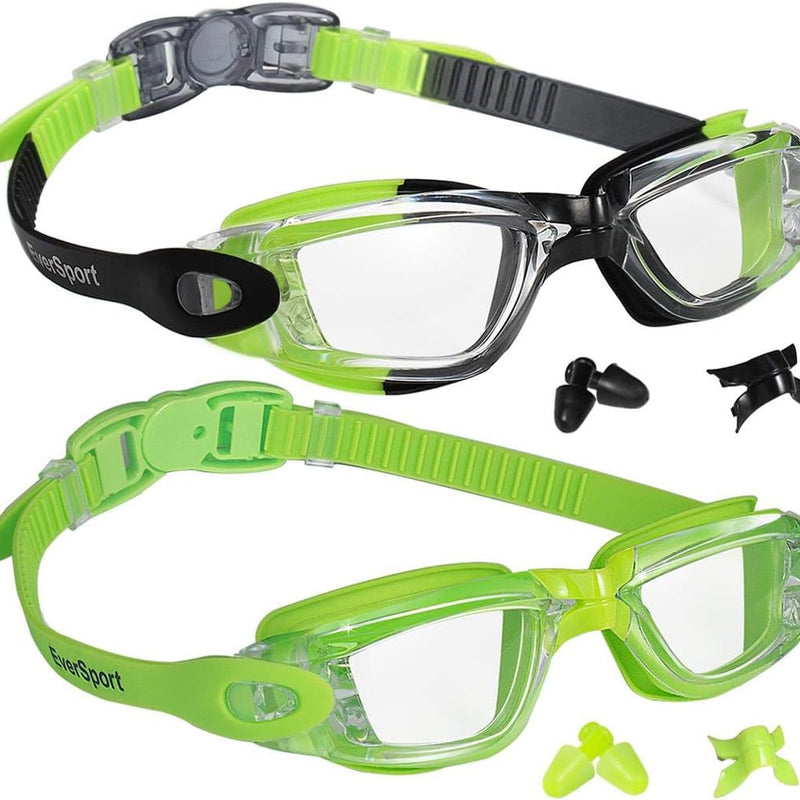 EverSport Kids Swim Goggles, Pack of 2 Swimming Goggles for Children Teens, Anti-Fog Anti-UV Youth Swim Glasses for Age4-16
