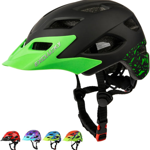 Exclusky Kids Bike Helmet Adjustable Safety Lightweight Children Bicycle Helmet for Ages 5-8-14
