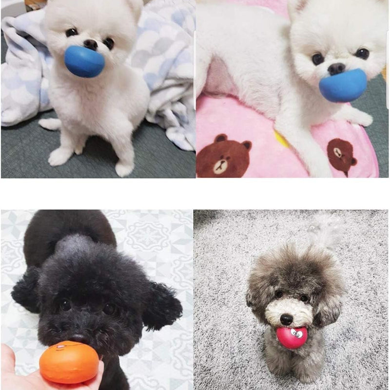 Smile Face Dog Squeaky Toys Soft Latex Squeak Balls for Puppy Small Pet Dogs 6 Pcs/Set
