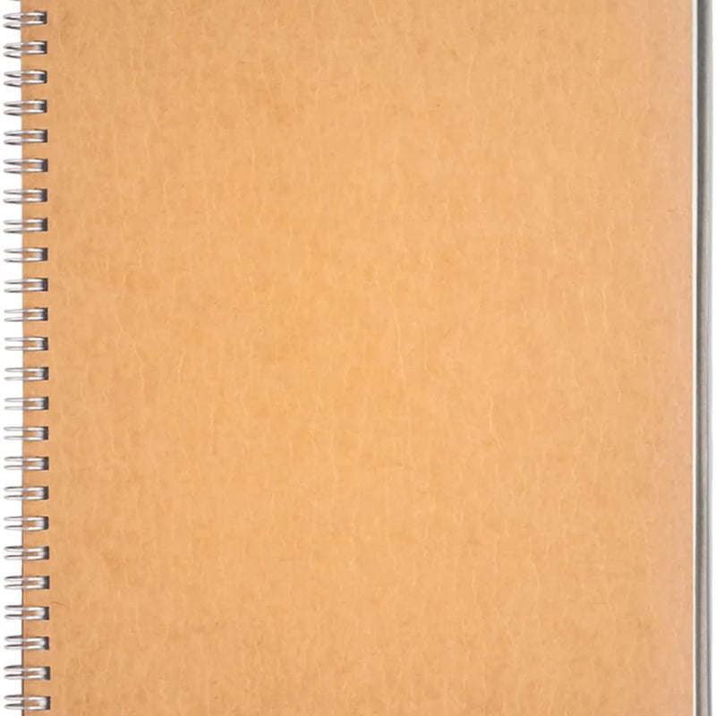 DSTELIN 10 inch x 7.5 inch, 100GSM, Blank Spiral Notebook, 1-Pack, Soft Cover, Sketch book, 100 Pages / 50 Sheets, with writing backboard, (Brown)