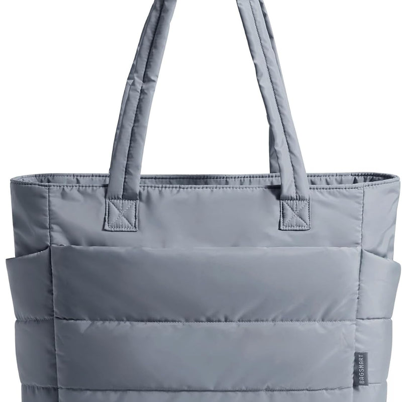 BAGSMART Tote Bag for Women, Lightweight Puffy Tote Bag with Compartments Shoulder Bag Handbag for Travel, Work, Gym | Lightweight