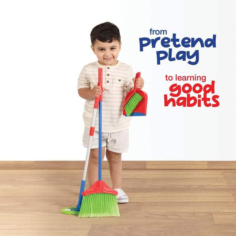 Play22 Kids Cleaning Set 4 Piece - Toy Cleaning Set Includes Broom, Mop, Brush, Dust Pan - Toy Kitchen Toddler Set is A Great Toy Gift for Boys & Girls