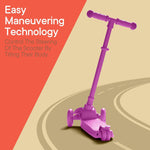 Pink Mini 3 Wheel Scooter for Kids with LED Light-Up Wheels