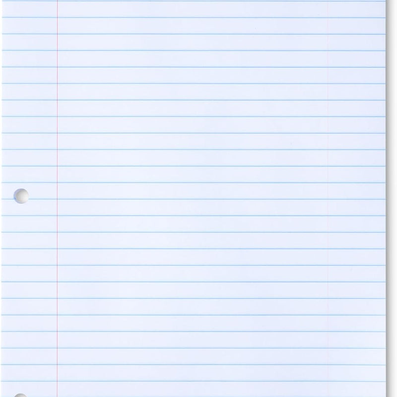 Amazon Basics Wide Ruled Loose Leaf Paper, 10.5" x 8", 150 Sheets, No Binding, White, 1-Pack