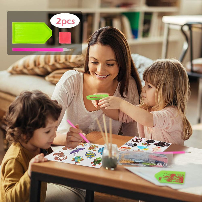 Labeol Diamond Art Kits for Kids Boys and Girls Ages 6-8-10-12 Easy to DIY Creative Diamond Art Sticker Craft by Numbers Kits for Kids and Adult Beginners (Animal)