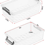 BiuLeon 4 Pack Extra Large Pencil Box, Plastic Pencil Case Organizer, Clear Crayon Box Marker Organizer, Stackable Craft Organizers and Storage for Pen, Craft, Art Supply(Grey)