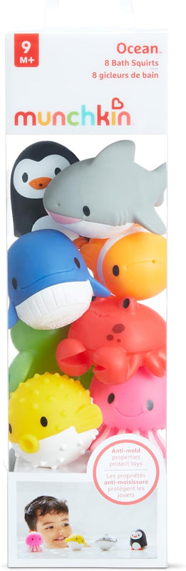 Munchkin Baby Bath Toy Squirts, 8-Pack of Ocean-Themed Water Squirters for Babies & Toddlers