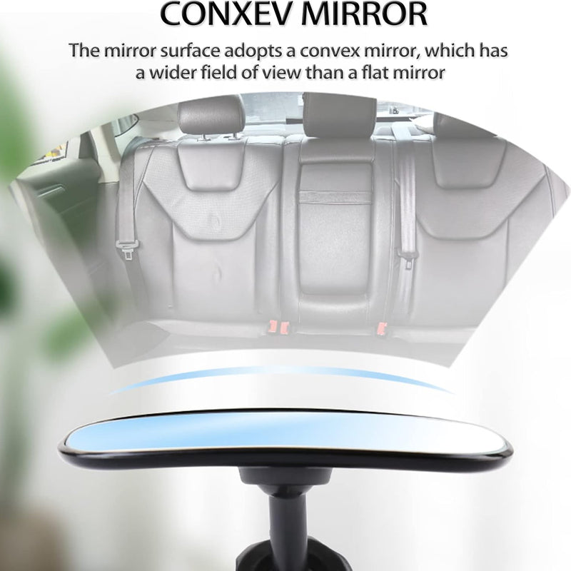 Universal Car Interior Rearview Baby Mirror Wide Angle Convex Mirror Clip-on mirrors for Viewing Rear Passengers