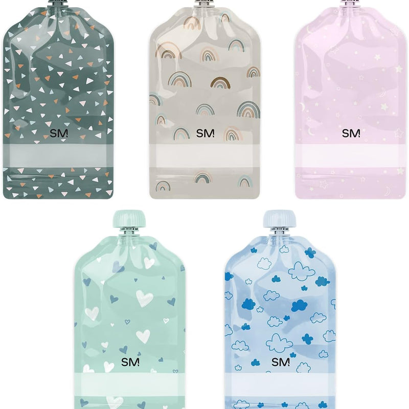 Simple Modern Reusable Baby Food Pouches for Toddlers | 5oz | Assorted | Joey Refillable Squeeze Pouches for Applesauce, Yogurt & Puree | Freezer & Food Safe, BPA-Free | 10-Pack, Assorted 3