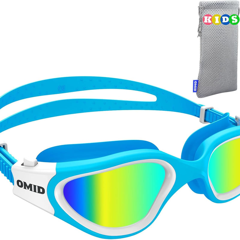 OMID Kids Swim Goggles, P2mini Polarized Swimming Goggles Comfortable for Age 6-14