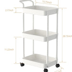 Volnamal Baby Diaper Caddy, Plastic Movable Cart for Newborn Nursery Essentials Diaper Storage Organizer for Changing Table & Crib, Easy to Assemble, Baby Registry, Off-White