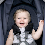 COOLBEBE 3-in-1 Reversible Newborn Car Seat Insert, Baby Head Support Pad | Extra Soft Head Pad for Catseat, Stroller, Swing & Travel, Baby Body Support Cushion for Infant 0-12 Months, Black