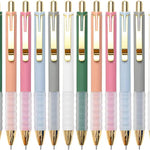 Linbsunne Ballpoint Pens Black Medium Point 1mm Pen with Super Soft Grip Ball Point Pen for Men Women Retractable Pens (gold-12 pcs)