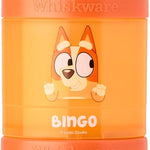 Whiskware Bluey Stackable Snack Containers for Babies, Toddlers, and Kids, 3 Stackable Snack Cups for School and Travel, Cupholder Friendly, Bluey and Bingo! Let’s Do This!