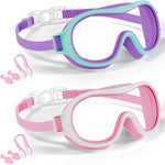 Aegend 2 Pack Swim goggles for Kids 3-15, Anti-Fog Anti-UV Wide Vision Waterproof, No leak Swimming goggles for Boys Girls