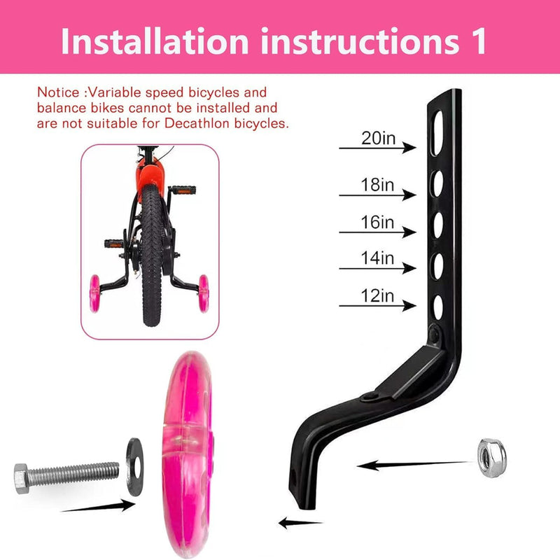 Bright Rose DDJKCZ Training Wheels for Kids 12-20 inch Single Speed Bicycle