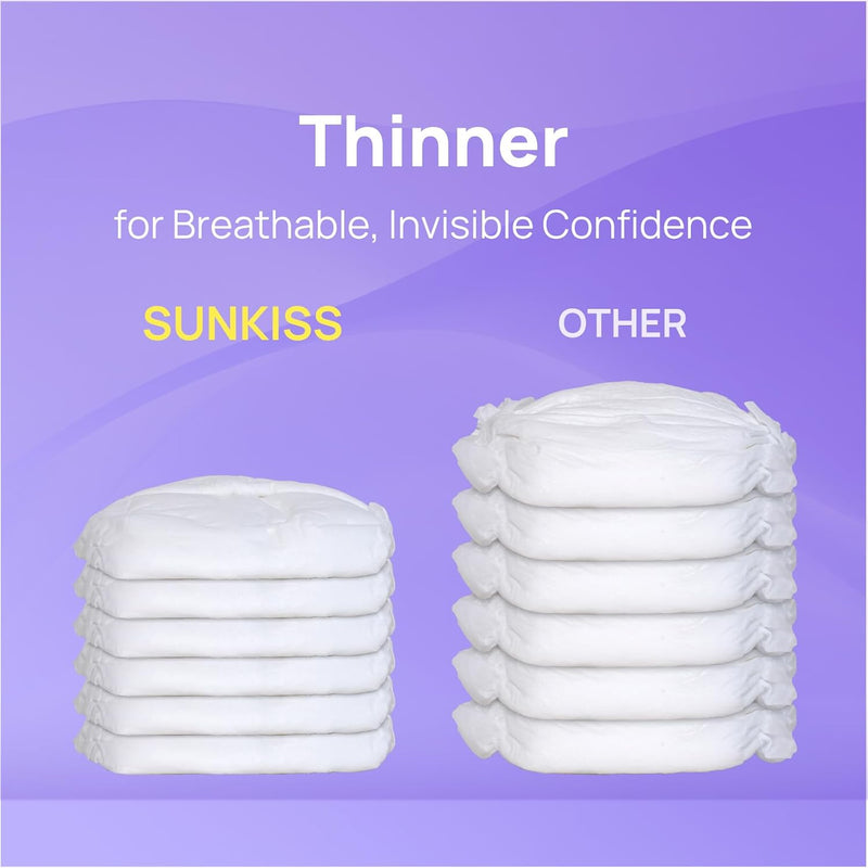 SUNKISS Ultra Thin Incontinence Underwear for Women, Unscented, L/XL, 20 Ct | High Absorbency & Super Soft Postpartum Leak Proof Diapers, Disposable Adult Pull Ups, Fast Dry, Breathable Layers