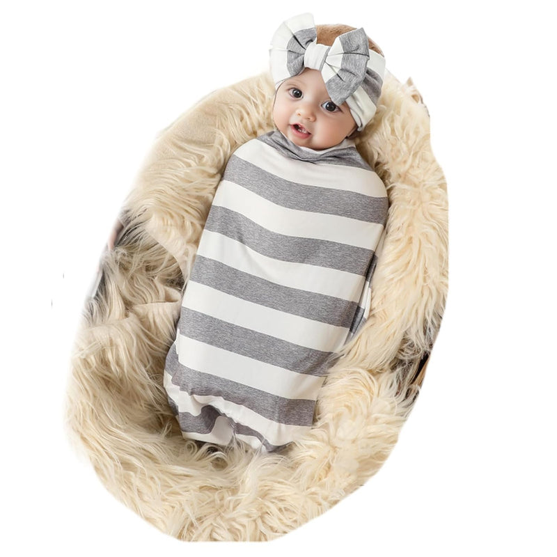 Galabloomer Newborn Receiving Blanket Headband Set Baby Flower Swaddle