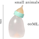 Doggiema Kittens Feeder Bottle,Silicone Feeding Nipple and Syringes | Angled Bottle suitable for kitten feeding,Bottle ventilation system,Three types of nipple can cover kitten's different ages