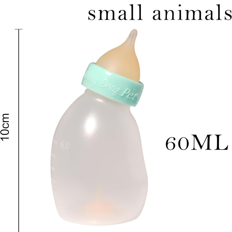 Doggiema Kittens Feeder Bottle,Silicone Feeding Nipple and Syringes | Angled Bottle suitable for kitten feeding,Bottle ventilation system,Three types of nipple can cover kitten's different ages