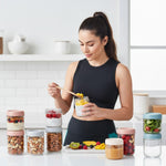Glass Meal Prep Jar Set, 8 Pack Overnight Oats Containers with Lids | Food Storage for Snacks, Yogurt, Spice, Salad, Chia Seed Pudding Jars, Wide Mouth Mason Jars with Airtight Lids, 16oz 10oz