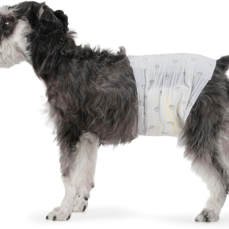 Amazon Basics Absorbent, Leakproof Male Dog Wrap Disposable Diapers with Wetness Indicator, Breathable, Small, White, 50-Pack