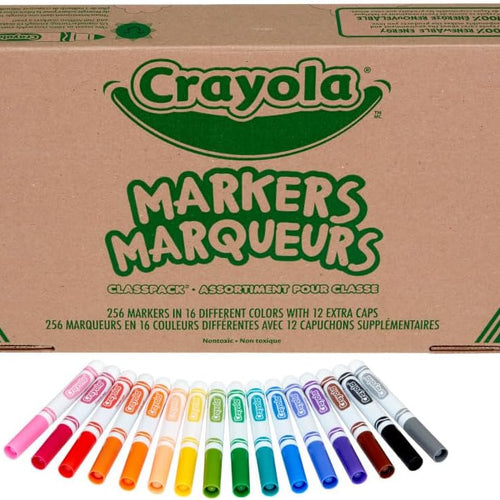Crayola Broad Line Markers Classpack (256 Ct), Bulk Markers for Kids, Art Supplies for School, Classroom Must Haves, Preschool & Kindergarten Supplies