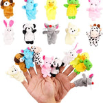 10-Piece Soft Plush Animal Finger Puppet Set for Kids | Durable Velvet Cloth Mini Figures Assortment for Boys & Girls, Educational Play, Party Favors, and Storytime Fun.
