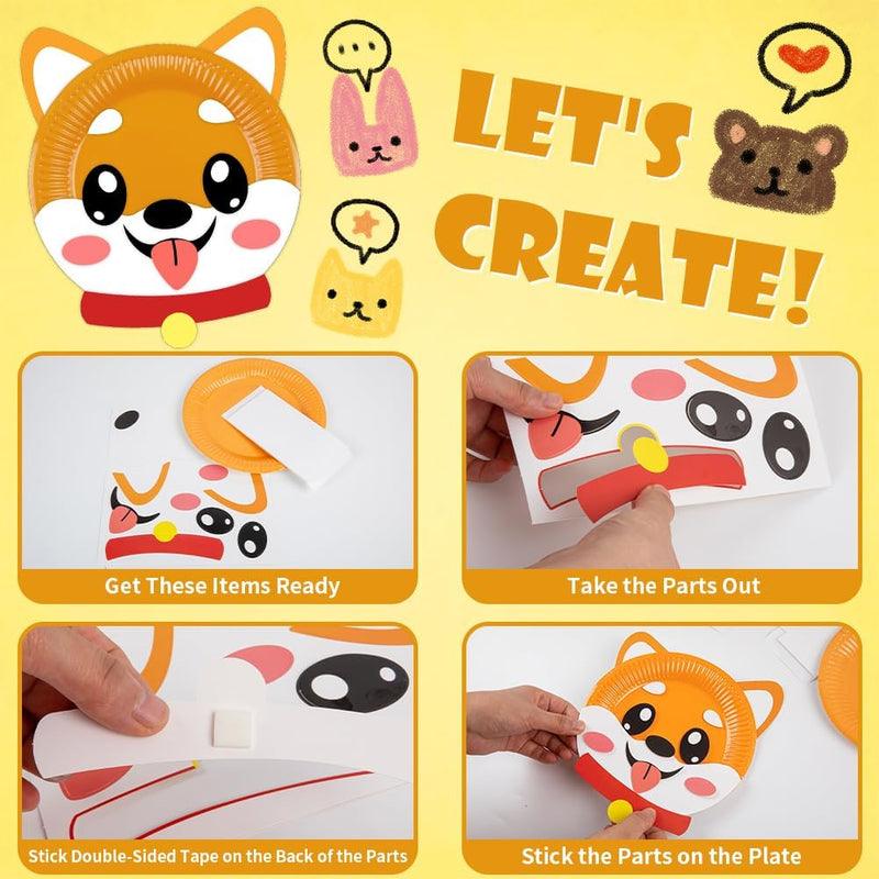 16 Pack Arts and Crafts for Kids Toddler DIY Animal Paper Plate Art Gifts