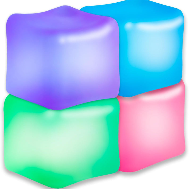 2Pcs Stress Cube Glow in The Dark,Fidgets for Teens,Adults, Kids,Super Solid Squishy Toy,Squeeze Toys,Ice Cube,High Density Squeeze Toys,Stocking Stuffers,Cool Things(Blue + Purple)