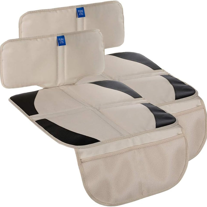 funbliss Car Seat Protector for Child Car Seat | Auto Seat Cover Mat, Thickest Padding, Protects Leather & Fabric Upholstery, PVC Leather Reinforced Corners