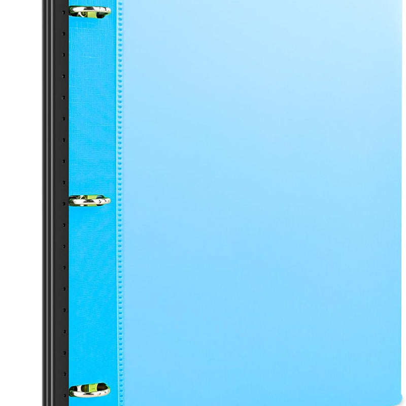 INFUN Telescoping 3 Ring Binder - 4PCS, Portable Plastic 3 Ring Binder with Telescoping Spine, Binders with Foldable Front Cover Holds 8.5"x11" Paper for School, Office, Homes