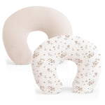 Konssy 2 Pack Nursing Pillow Covers, Soft Stretchy Cover for Breastfeeding | Covers Only, Milk Silk Fabric, Breathable & Machine Washable, Slipcovers for Newborn Baby Boy Girl, (Pink Spring,pink)