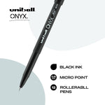 uniball Onyx Rollerball Pens, Micro Point (0.5mm), Black