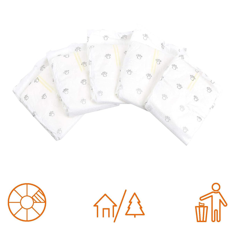 Amazon Basics Absorbent, Leakproof Male Dog Wrap Disposable Diapers with Wetness Indicator, Breathable, Small, White, 50-Pack