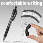deegtran Pens Bulk, 30 Pack No Bleed Black Ink Click Pens with Soft Grip, Wholesale Retractable Ballpoint Pens for Office School, Medium Point Smooth 1.0MM