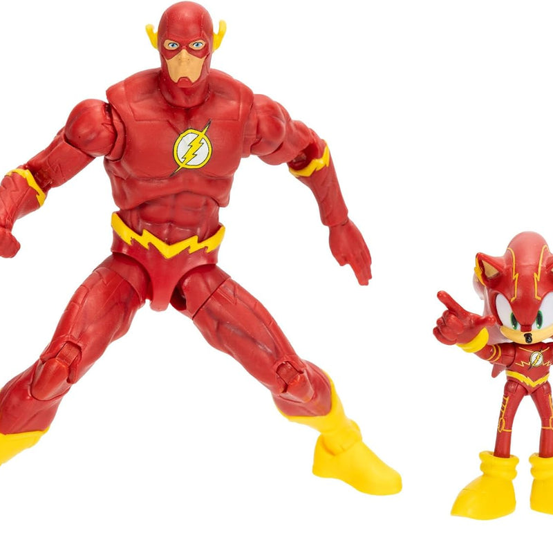 DC X Sonic Collectable Action Figure Multipack Pair of Sonic as The Flash and The Flash Himself! Featuring Multiple Points of Articulation for Action-Packed Posing