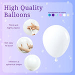BAUANOOY 60pcs 12 inch Frozen Balloons Purple Blue Snowflake Confetti Party Supplies