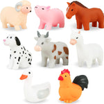 xy-wq bath toys no hole for infants 6-12 toddlers 1-3 8 pcs animal Ⅱ set with mesh bag