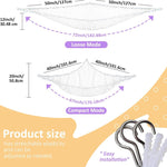 Lazebox Stuffed Animal Net Hammock for Plushie Toys, Stuffed Animal Hammock Corner for Kids' Room Decor, Ideas for Organizing Stuffy Collection, White, L (67" x 40" x 40")-Pack of 1