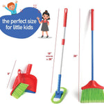 Play22 Kids Cleaning Set 4 Piece - Toy Cleaning Set Includes Broom, Mop, Brush, Dust Pan - Toy Kitchen Toddler Set is A Great Toy Gift for Boys & Girls