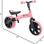 Yvolution Y Velo Junior 9" Balance Bike with Adjustable Seat and Handlebar