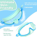 Vvinca 2 Pcs Kids Swim Goggles with Nose Cover, Swimming Diving Mask Wide View Anti Fog UV Anti Shattered Lens for Kids 3-14